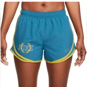 Nike Women's Dri-Fit Athletic Shorts in Blue and Yellow